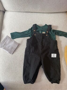 Kids Black Overalls - Classic Casual Bottoms